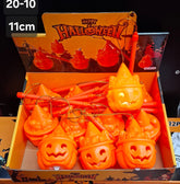 Set 12 Dovleci Halloween cu Pălărie, 11cm – Decorațiuni Party